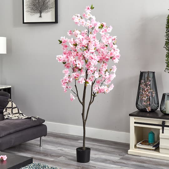 6ft. Potted Pink Cherry Blossom Artificial Tree